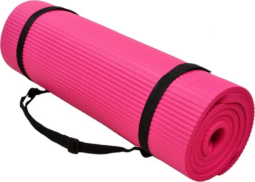 Fitvids Yoga Mat - Extra Thick 1/2-Inch High Density Anti-Tear with Knee Pad & Carrying Strap | Multiple Colors Available
