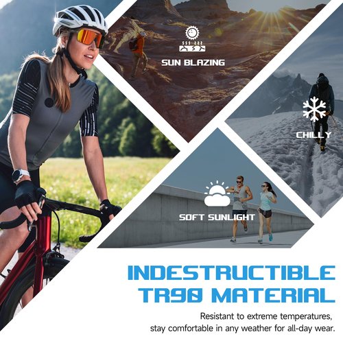 Ynaahi Sports Sunglasses. Ultra-light TR90 Frame, UV400 protection. Ideal for Pickleball, Cycling and Outdoor sports