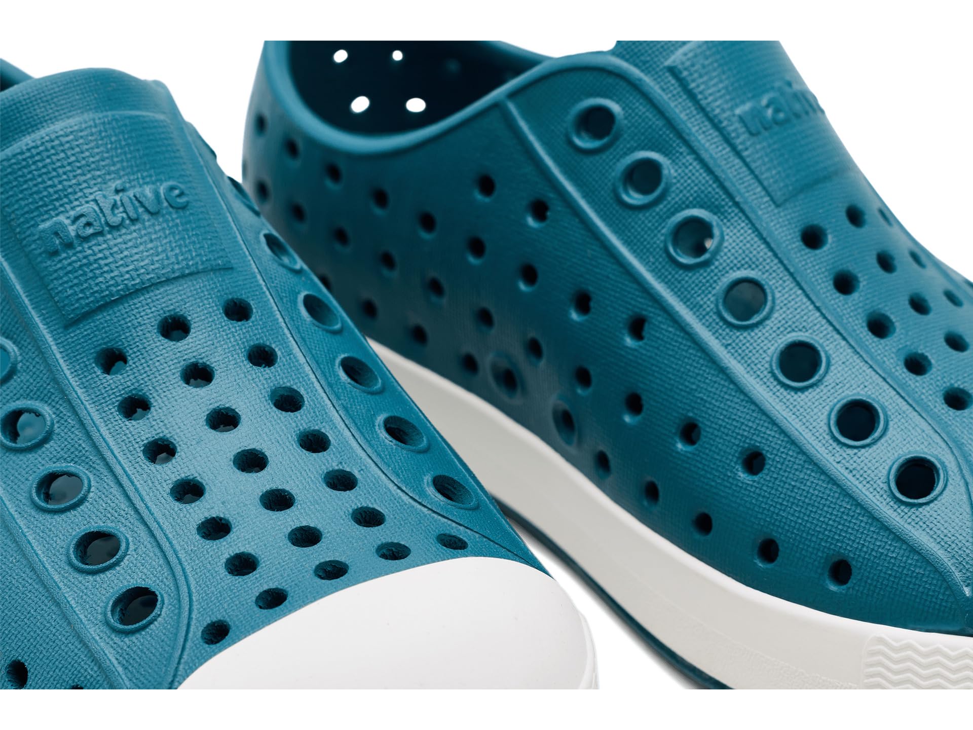 Native Shoes Unisex-Kids Jefferson Sneakers, Faded Glory Blue/Shell White, 2 Little Kid