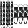 TOODOO 28 Pcs Belt Clip Compass for Kids, Black Prize Belt Compass Keychain for Camo Birthday Party Supplies Outdoors Adventure Party Favors