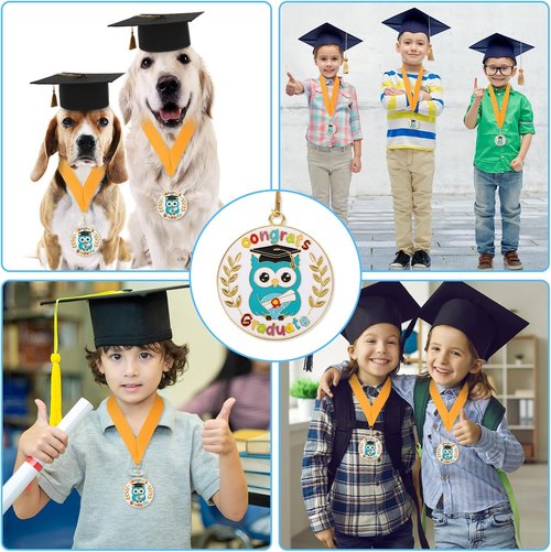 Kindergarten Graduation Medal - Kids Preschool Graduation Decorations with Neck Ribbon | 2 Metal Medals
