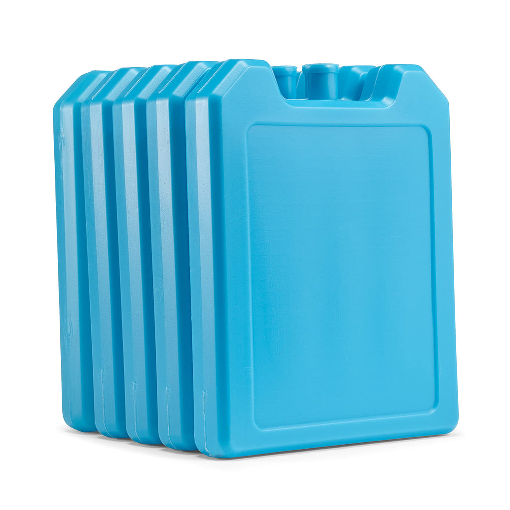 Cool Coolers by Fit + Fresh, 5 Pack Days of the Week Ice Blocks, Compact & Reusable Ice Packs for Lunch Boxes & Coolers, Blue