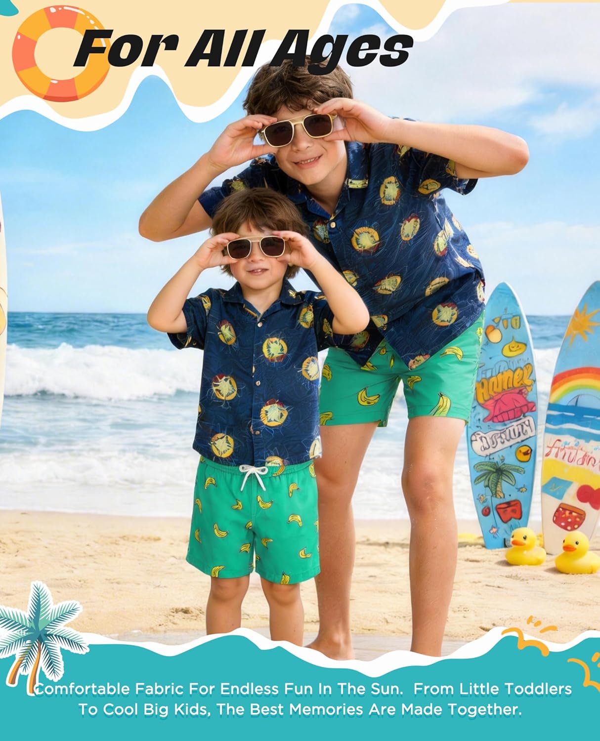 Regine Switzerland Boys Swimming Trunks - Quick Dry Swim Shorts with Mesh Lining | Sizes 2T-12 Years