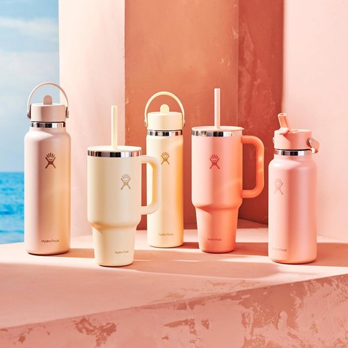 Hydro Flask Travel Tumbler - Insulated Stainless Steel with Handle & Straw | 32 Oz Seacliff