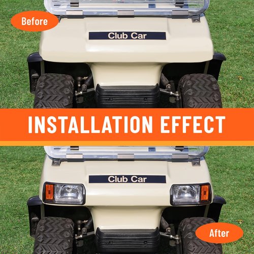 Drive-up Golf Cart Headlights, Halogen Headlights Factory Style for Club Car DS 1993-Up Models Replace OEM 101988002 101988001