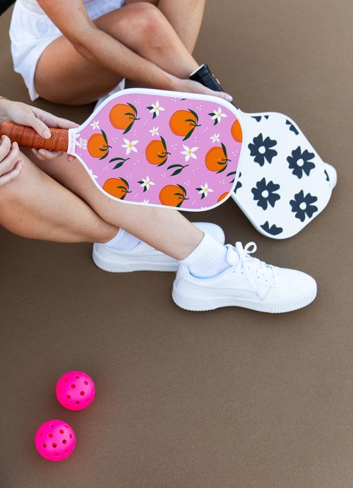Let’s Rally Fiberglass Pickleball Paddle (Orange Blossom) – USAPA Approved Pickleball Racket for Women, Cute Design for Indoor & Outdoor Play