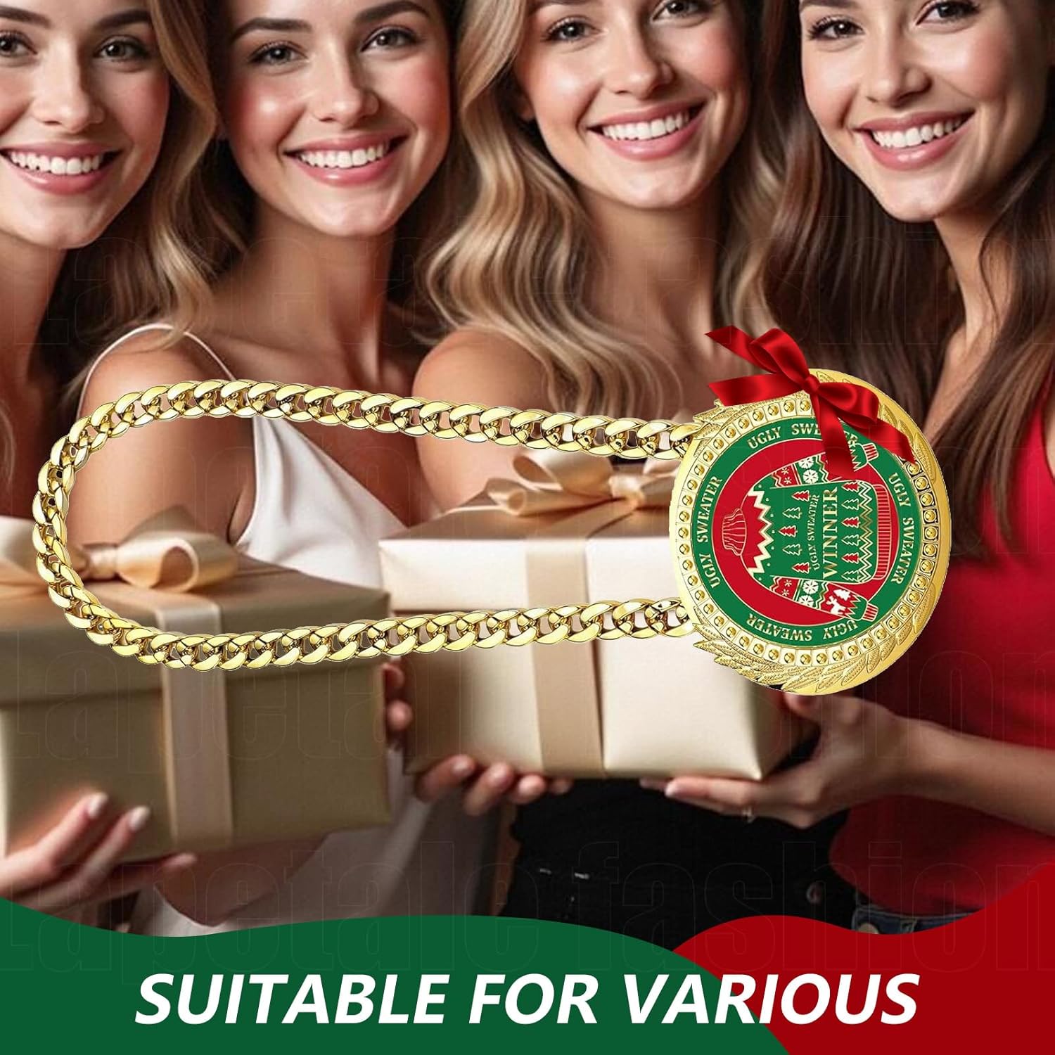 Skiennix Turnover Chain - 6" Gold Awards Medal Goat Trophy Necklace for Sports Achievements | MVP Gift