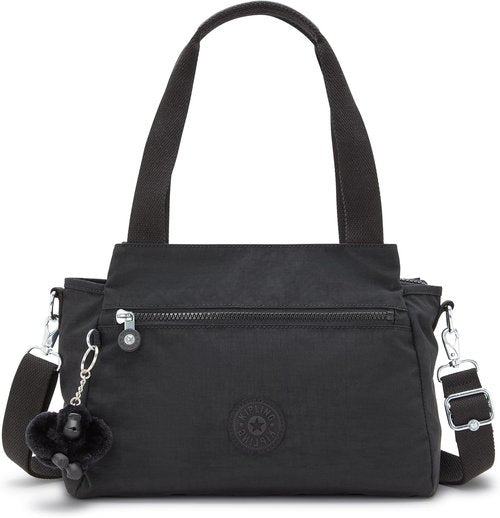 Kipling Womens Elysia Bag, Lightweight, Multi-compartment Magnetic Snap Pockets, Shoulder Crossbody Bag, Black Noir, 11.5 L X 9 H X 5 D US