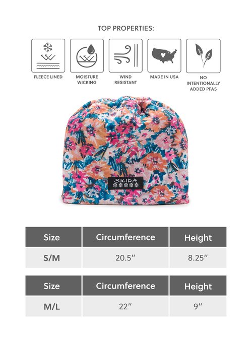 Skida Women and Men's Stretch Fit Fleece Lined Beanie Ski Hat, Performance Lightweight Fabric, Ideal for Winter Sports, Sunday Multicolor