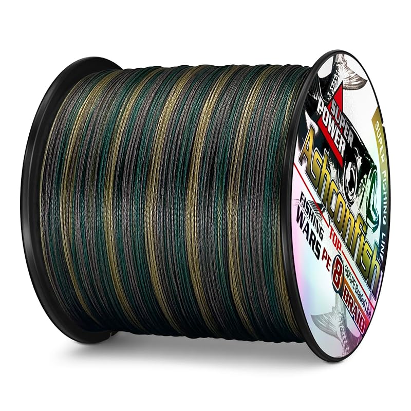 Ashconfish 8-Strand Braided Fishing Line 1000M (328Yd) Abrasion-Resistant Zero Stretch