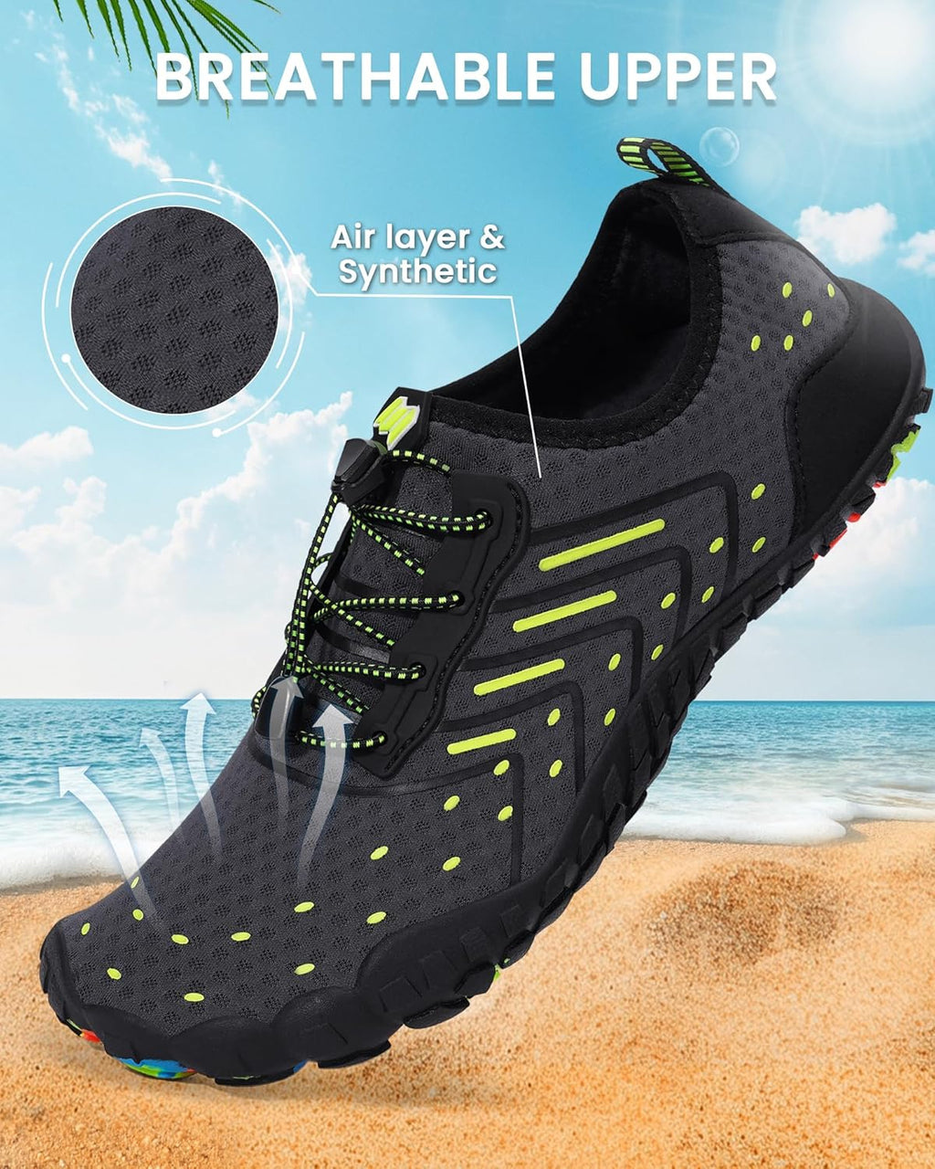 Skiennix Water Shoes - Quick-Dry Barefoot Aqua Socks for Men & Women | Ideal for Swimming, Beach & Hiking