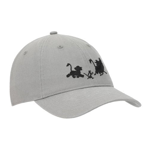Lion King Simba Timon & Pumba Silhouettes Men's Gray Unstructured Baseball Cap