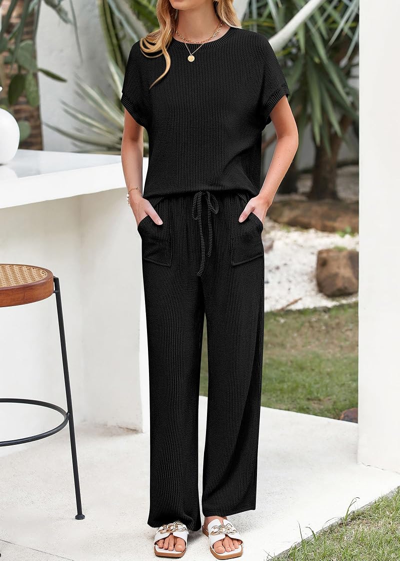 KIRUNDO 2-Piece Lounge Set for Women — Black, Large