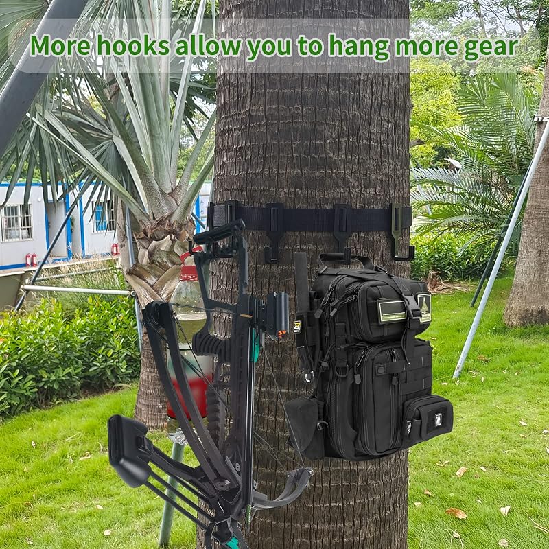Sailortenx Treestand Gear Hangers with Large Hooks, 2 Pack - Lightweight Accessory Straps for Bowhunters