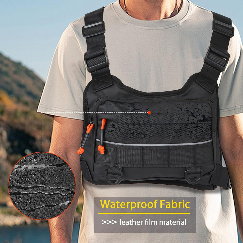 Skiennix Chest Bag - Water-Resistant Running Pack with Ample Storage | Unisex Black Design