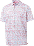 M MAELREG Men's Golf Shirt - Short Sleeve Moisture-Wicking Performance Polo | Stylish Print Patterns