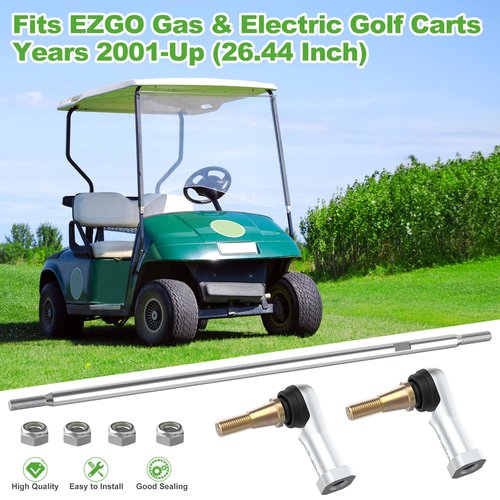 10L0L Golf Cart Tie Rod Assembly, Tie Rod & End (Left & Right) for EZGO TXT 2001-up, Shuttle Workhorse & ST Series PDS G & E, OEM 70876-G02 70902-G01 70902-G02 01069-G01 01069-G02