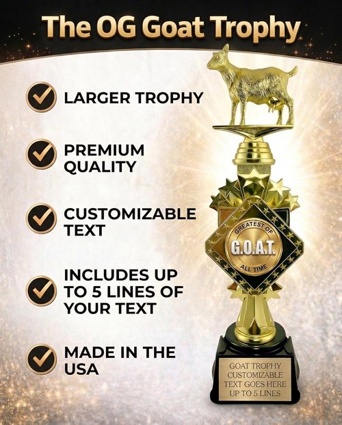 Goat Trophy | 13” Customizable Award with Engraving - Funny Office Gift for Champion, Boss, or Dad