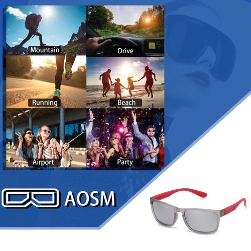 AOSM Polarized Sunglasses for Men, Lightweight Sun Glasses with UV Protection for Driving Fishing Golf Sunglasses Sports Sun Glasses(silver)