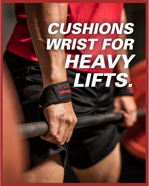 Harbinger Padded Cotton Lifting Straps - NeoTek Cushioned Wrist Support | 21.5" Length, 1.5" Width Pair for Weightlifting