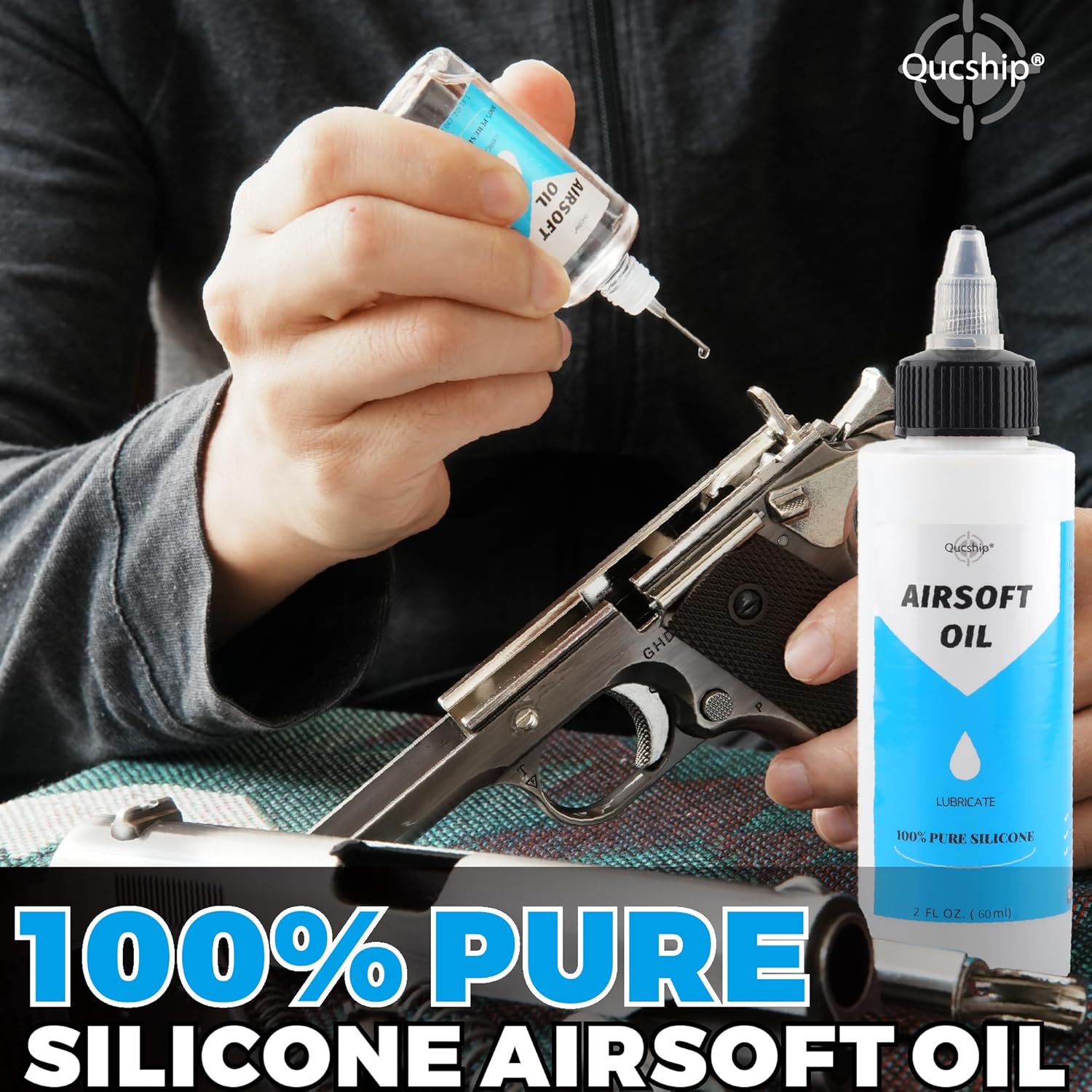 Skiennix Silicone Air Gun Oil - Multi-Purpose Chamber Lube | 2 oz & 1 oz Needle Oiler