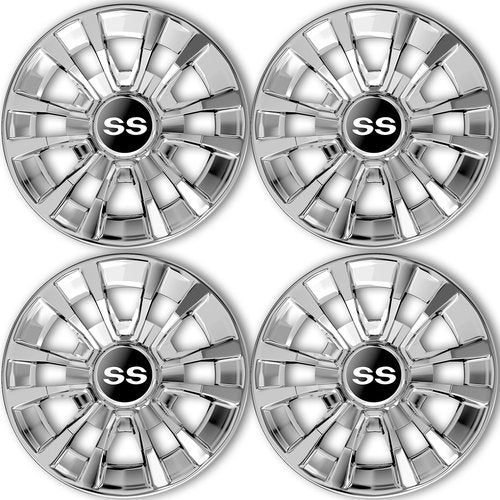 Enekerp Golf Cart SS Wheel Covers Hub Caps, Golf Cart 8 Inch Snap-on Wheels for Club Car, EZGO, Yamaha, Set of 4
