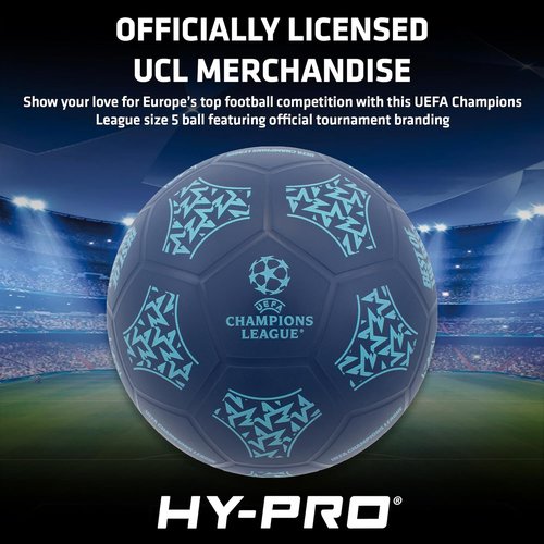 Hy-Pro UEFA Champions League Size 5 Soccer Ball - Official UCL Match & Training Ball for All Ages
