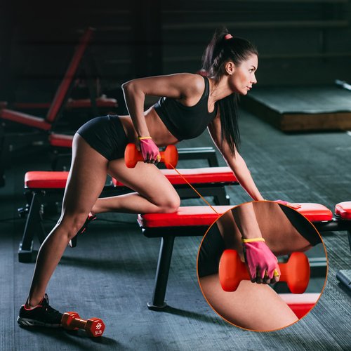 SQUATZ Dumbbell Weights Set with Stand, 20bs Neoprene Coated Weights, Hex Shape Anti Slip and Roll Dumbbells for Exercise, Training, Fitness, Yoga, 3 pairs( 3,5, 8Lbs Each)