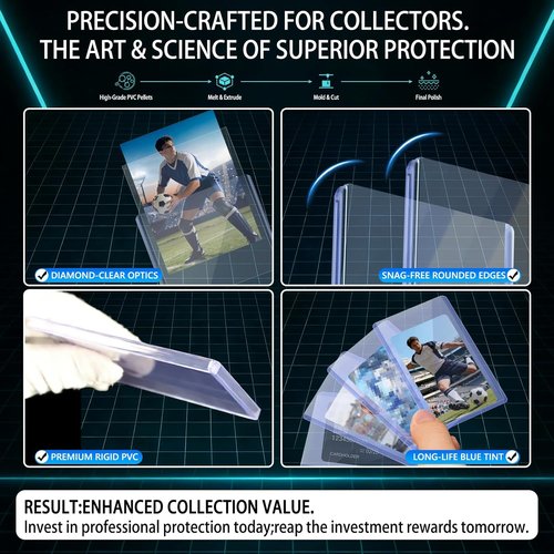 DEDC Top Loader Card Holder - Thick Protective Storage for Trading Cards | 35 Point Rigid Design