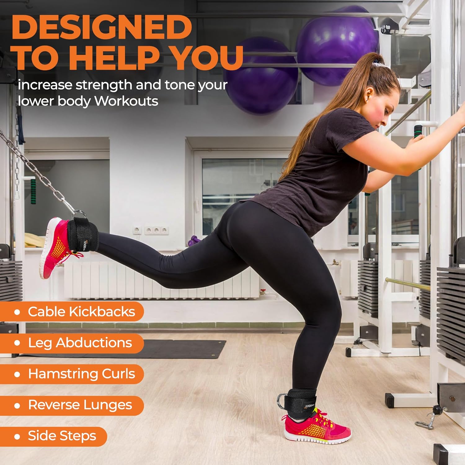 TONKA BEAN Ankle Straps - Adjustable Neoprene Cuffs for Cable Machines | Perfect for Glute Workouts & Leg Extensions