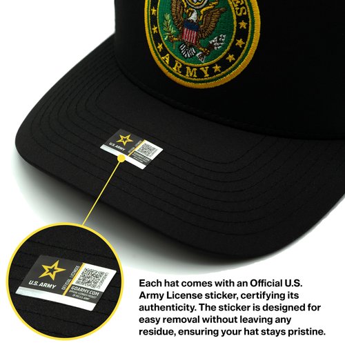 US Army Veteran Hat for Men Official Licensed Military Veterans Embroidered Patch Design Army Seal Adjustable Baseball Cap (US, Alpha, One Size, Camo)