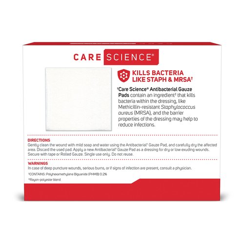 Care Science Sterile Gauze Pads, 100 ct, 2 X 2 | for Cleaning or Covering Wounds as Wound Dressing, Helps Prevent Infection