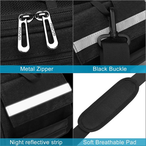 MOSISO Bike Rack Bag, Waterproof Bicycle Trunk Pannier Rear Seat Pouch Cycling Bike Carrier Backseat Storage Luggage Saddle Shoulder Bag, Black
