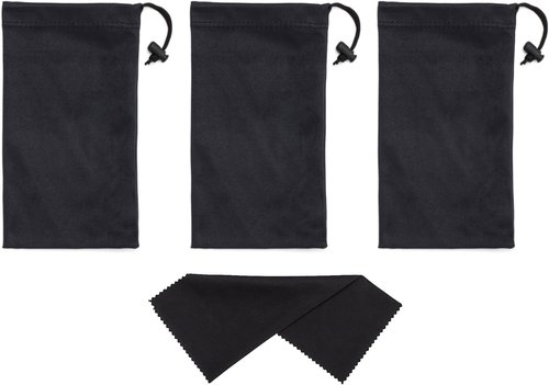 Mamlyn Microfiber Sunglasses Pouch - Premium Quality With Spring Fastener | Ideal For Travel