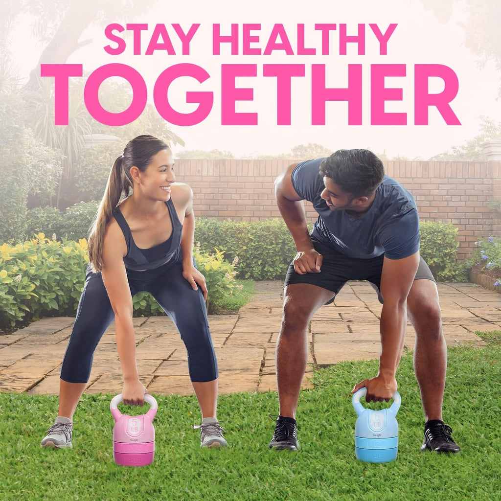 Yes4All Adjustable Kettlebell for Women – Pink Home Gym Set, 5lb–12lb Adjustable Weight, Compact Kettlebell Set for Strength Training