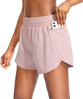 Soothfeel Women's High Waisted Running Shorts - Athletic Gym Shorts with Zipper Pockets & Liner