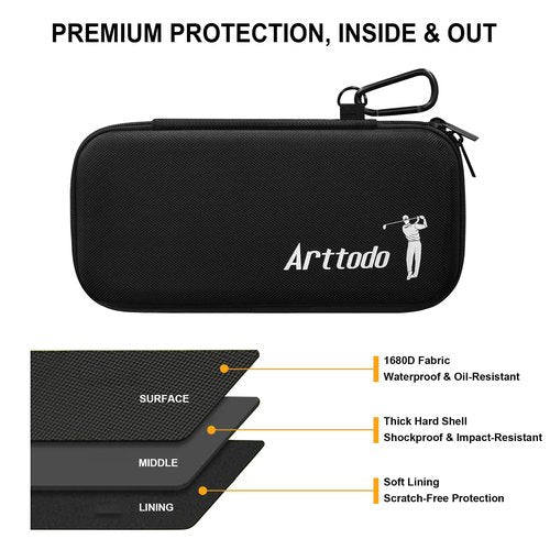 Arttodo Golf Glove Case with Glove Shaper, Golf Accessories Storage Case for Tees, Ball Markers, Phone, Hard Shell Golf Bag Organizer for Golfers. A Golf Bag Accessories Must Have