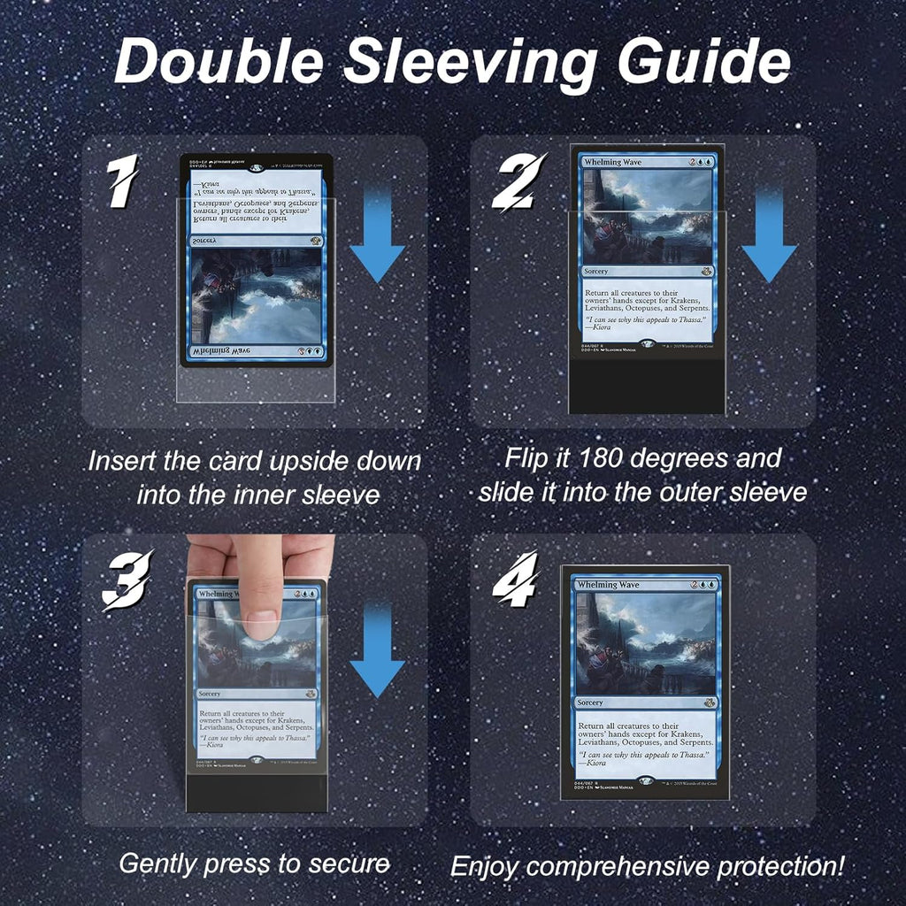 Skiennix 400 Pack Card Sleeves - 200 Matte Black & 200 Perfect Fit for Double-Sleeving | Ideal for MTG & TCG