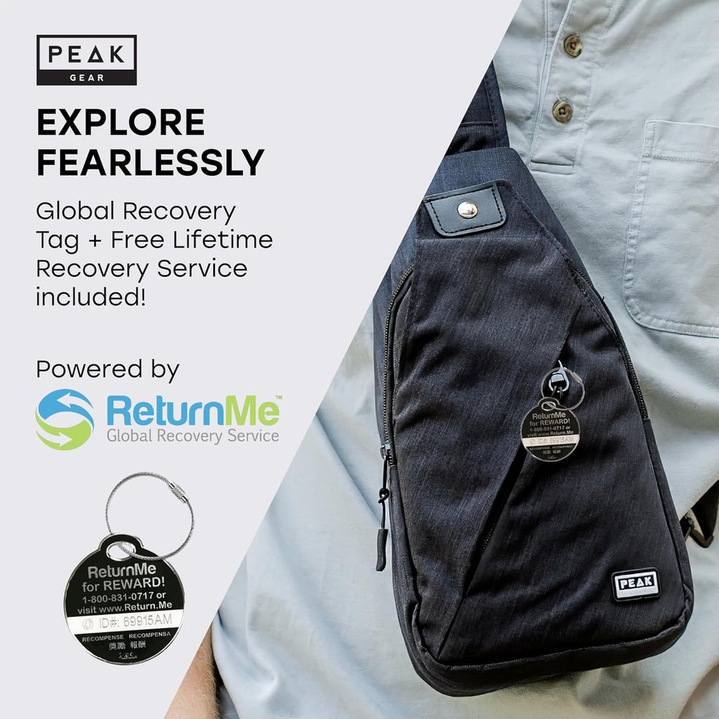 Peak Gear Travel Sling Bag - Compact Crossbody Design | Lightweight & Convenient | Lifetime ID Tag Included