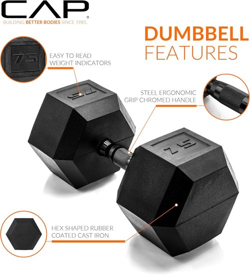CAP Barbell Coated Dumbbell Weights - Versatile Options in Pairs & Sets for All Fitness Levels