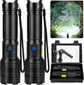 Rechargeable Flashlights - 90,000 High Lumens, 7 Lighting Modes, 24H Runtime | IPX7 Waterproof, 2 Pack