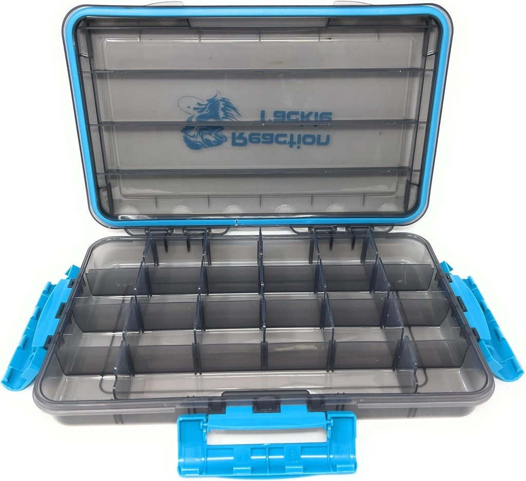 Reaction Tackle Ultimate Waterproof Tackle Box Trays - 3-Pack with Removable Dividers for Efficient Organization