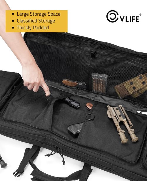CVLIFE Soft Rifle Case - Double Long Gun Bag with Lockable Zipper & Backpack Strap | 36" - 46" Sizes