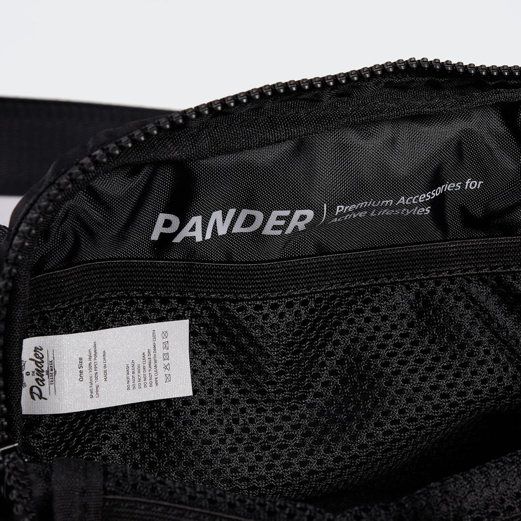 Pander Fanny Pack - Water-Repellent Nylon Belt Bag for Women | Adjustable Strap, Black