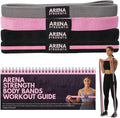 Arena Strength Resistance Bands Set - Full Body Fabric Bands for Pull-Up Assistance | 4 Durable Loops with Workout Guide