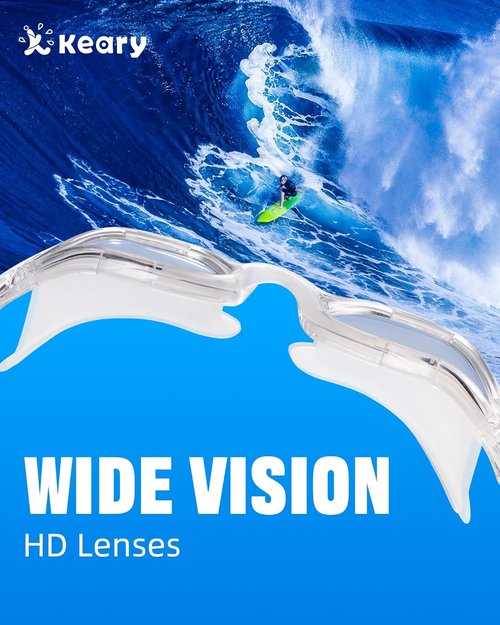 Keary Swim Goggles - UV Protection & Anti-Fog Design for Adults & Youth | Perfect for Pool Use