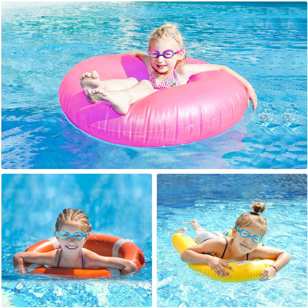Starweh Kids Swim Goggles - Anti-Fog, No Leak Design for Ages 6-14 | Soft Silicone, Wide View - Blue, Purple & Pink (2 Pack)