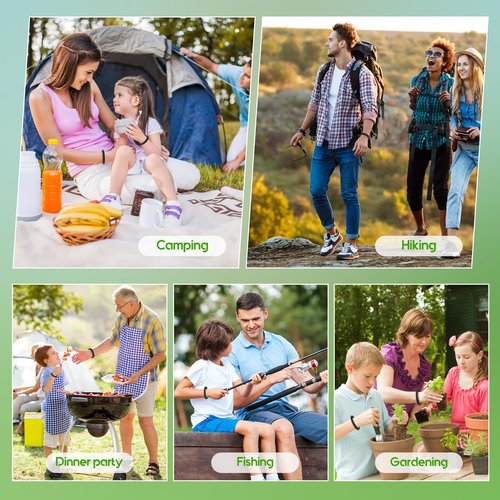 BuggyBands 2 Pack Mosquito Bracelets - DEET-Free Bug Bracelets for Kids & Adults, Individually Wrapped Adjustable Wristbands, Protection for Outdoor Activities