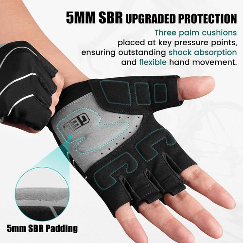 ATERCEL Cycling Gloves - Padded SBR for Road & Mountain Biking | Breathable & Elastic for Men and Women