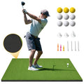 Shopsource 5×4ft Golf Hitting Mat, Anti-Slip Bottom Golf Mat for Indoor Outdoor, Artificial Turf Practice Mats with 9 PU Golf Balls+3 Rubber Tees+7 Tees, 21MM Training Mats